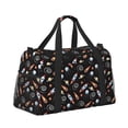thumbnail image 2 of Xecao Space Rocket Pattern ​Lightweight Crossbody Weekender Bag Mesh Side Pockets Padded Handles Sports Outdoor Gear Organizer, 2 of 7