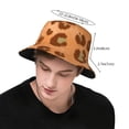 thumbnail image 3 of TEQUAN Foldable Polyester Adult Bucket Hat Orange Animal Leopard Prints Sun Beach Fishing Outdoor Cap Unisex, 3 of 5