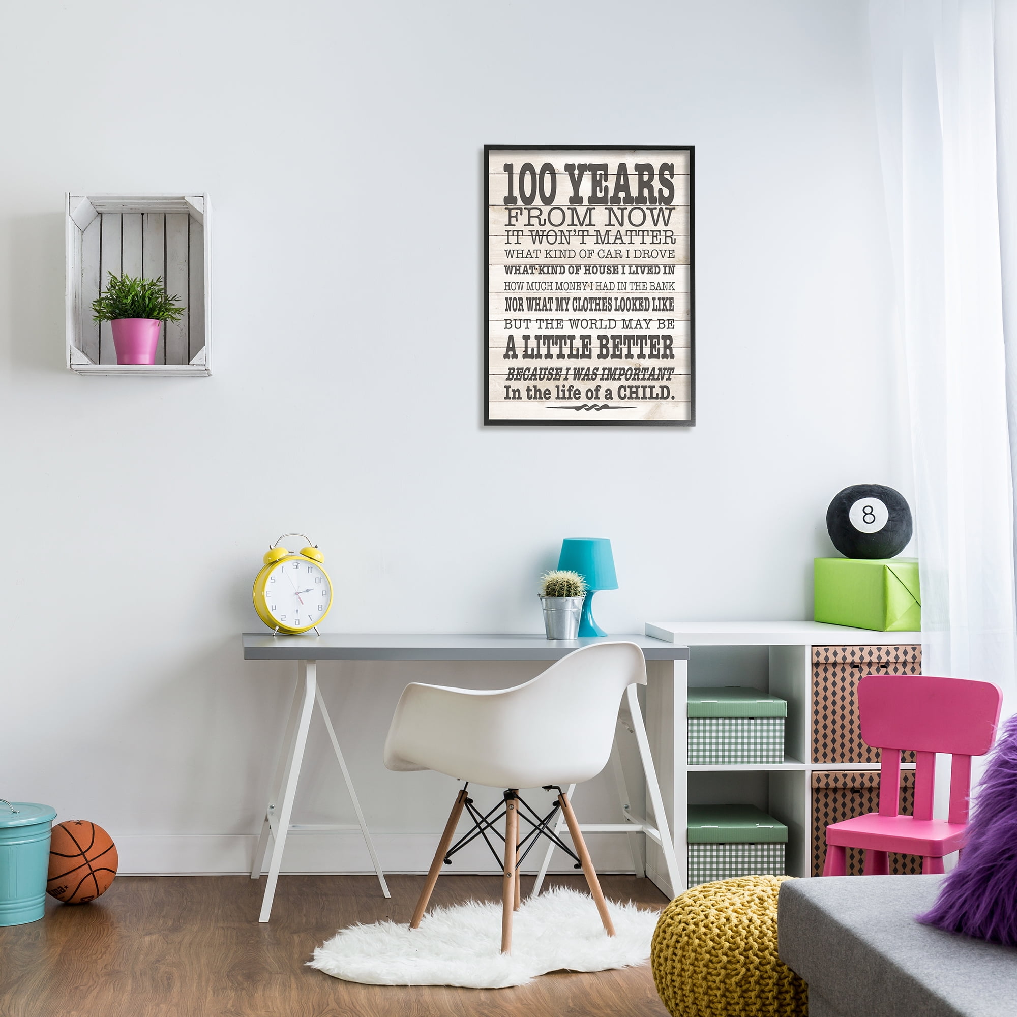 Stupell 100 Years From Now Inspiring Teacher Inspirational Painting Black Framed Art Print Wall Art
