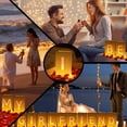 thumbnail image 3 of Be My Girlfriend Light Up Letters  Include With Tea Lights Candles Latex Balloons Aluminum And Rose Petals Anniversary Valentines' Day Decorations For Women, 3 of 7