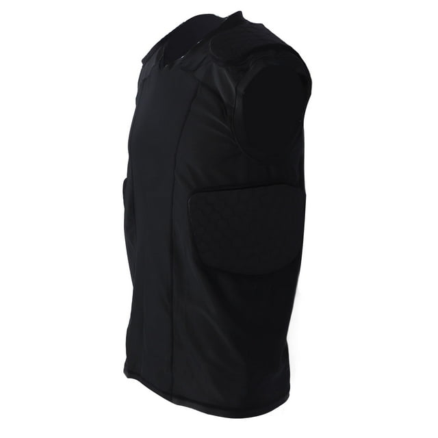 Youth Padded Compression Shirt, Collision Resistant Men Padded Chest Rib Protector Vest, Quick Drying Sleeveless Padded Compression Protective Shirt for Baseball Football