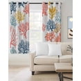 thumbnail image 2 of Ocean Coral Blackout Curtains for Bedroom/Living Room, Thermal Insulated Kitchen Curtains, Coastal Colorful Vibrant Rainbow Watercolor Grommet Darkening Window Treatment Drapes 42"x84"x2, 2 of 8