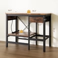 thumbnail image 6 of 40-50 Gallon Fish Tank Stand with Power Outlet, Aquarium Stand with 3-Tier Adjustable Storage Shelves, Fish Stand with Storage Drawers, 36.6"*18.9" Tabletop (Brown), 6 of 7