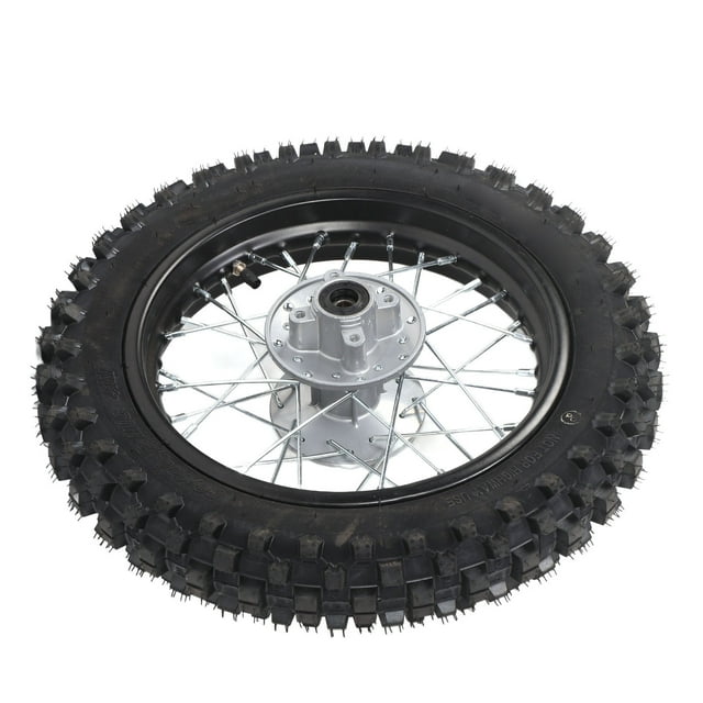 Rear Rim Tires, 80/100 12 Rear Rim Tire Dirt Bike Rear Wheel Tire Disc Brake Rim For 70 90 110 125 140 150 160cc Petrol Scooter