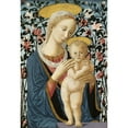 thumbnail image 2 of Follower of Fra Filippo Lippi and Pesellino 18x24 Black Ornate Framed Double Matted Museum Art Print Titled: Madonna and Child (C. 1470), 2 of 5
