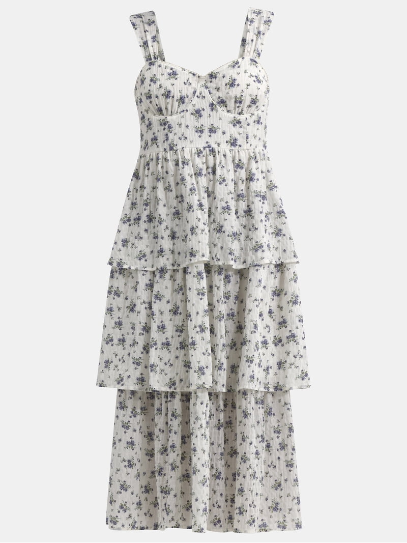 bustier tiered maxi dress Wayf Bustier Tiered Maxi Dress, Size Small