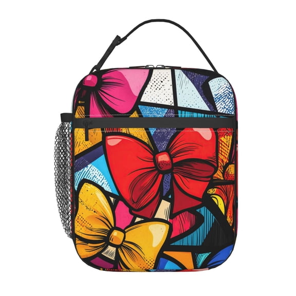 Bow Lunch Box Reusable Portable Lunch Bag Tote Bag for Work Picnic Hiking