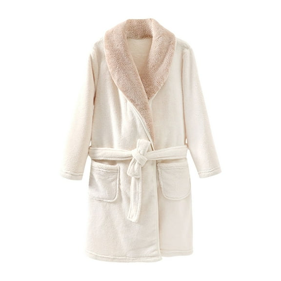 Otqutp Toddler Baby Boys Girls Cartoon Bathrobe Flannel Robe with Pockets Winter Night Robe Unisex Baby Plush Bathrobe for 3 to 9 Years