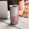 thumbnail image 4 of Pink Dahlia 20oz Tumbler Stainless Steel Double Wall Vacuum Insulated Coffee Mug Travel Cups for Wife Mom Daughter Sister Friend Coworker, Metal Straws and Brush, 4 of 7