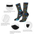 thumbnail image 4 of Balery Happy Father Day Calcetas Largas con Estampado para Hombre y Mujer – Suaves y Transpirables, Talla Única (US 5-11), 4 of 6