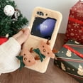 thumbnail image 3 of Allytech Galaxy Z Flip5 Case Christmas Elk, Faux Fur Furry Back Cover with Cute Elk Perfect Gift for Christmas Shockproof Protective Phone Case Cover for Samsung Galaxy Z Flip 5 - Brown, 3 of 5