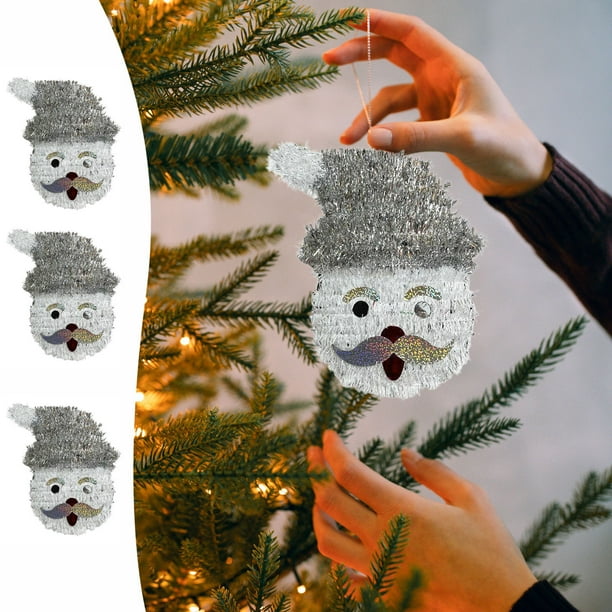 Puntoco Adornos de plástico para manualidades con diseño de árbol de Navidad, colgantes, adornos de Papá Noel