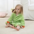 thumbnail image 5 of ATOGUTA Kids Robes for Boys Girls Cute Fleece Robe Soft Hooded Bathrobe Pajamas Sleepwear Green, Size 1T-6, 5 of 5