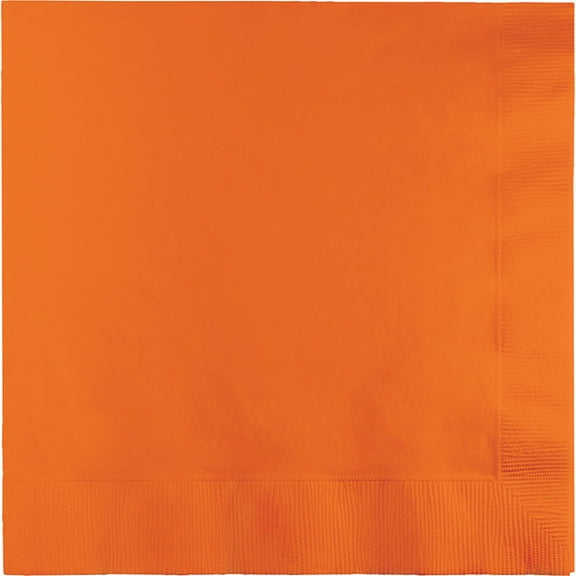 250/Case Bulk Sunkissed Orange Dinner Napkins 3 Ply