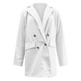 thumbnail image 3 of YUGYXL Womens Casual Blazers Lightweight Long Sleeve Work Office Blazer Jackets Trendy Double Breasted Lapel Business Suit Jacket Fall Slim Fit Cardigan Gift for Daughter White,M, 3 of 5