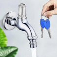 thumbnail image 2 of Water Tap With Lock Key Anti-theft Single Hole Metal Washing Machine Faucet For Home(1pcs-yellow)_Perfect Gift, 2 of 5