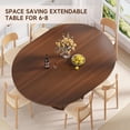 thumbnail image 6 of 47"-63" Extendable Round Dining Table for 4–8 with Storage, Mid Century Modern Farmhouse Wood Oval Dinner Table with Pedestal Base for Kitchen, Living Room (Walnut), 6 of 7