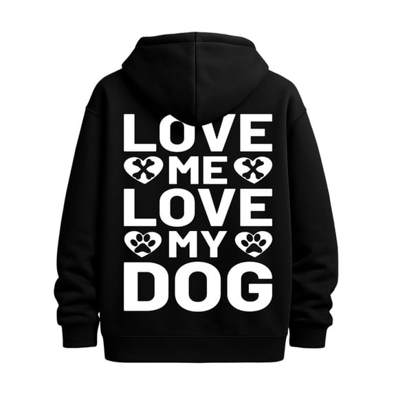 Love My Dog funny hoodies lover men machine washable black Solid Color Design Long Sleeve Casual Hooded Sweatshirt winter grey Classic Unisex Shirt Graphic Tee tshirts