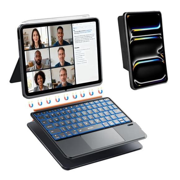 Funda con teclado para iPad Pro 11 WIWU M4/M5 2024/2025, negra