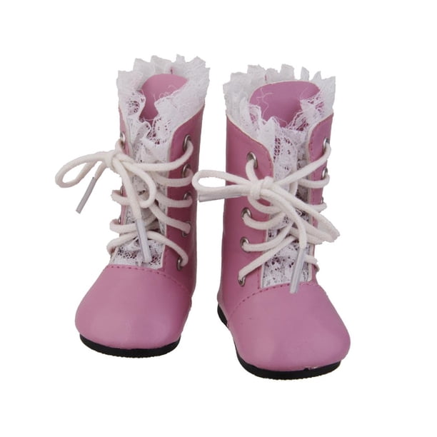 Juguetes de para Niños para de Muñeca Americana de 18 "-regalos de Botas de Encaje Rosa se describe Yotijar Zapatos De Muñecas