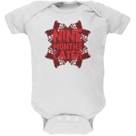 Zombie Horror 9 Months Later White Soft Baby One Piece