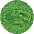 thumbnail image 1 of Ahgly Tapis Rond Lavable en Machine Intérieur Transitionnel Vert Émeraude Profond, 3 Pieds Rond, 1 of 7
