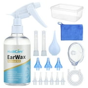 Earwax Removal Kit, Safe Comfortable Water Washing Ear Cleaning Tools, Ear Cleaner with 500ml Spray Bottle, Basin, Towel & 9 Wash Tips for Adults Kids