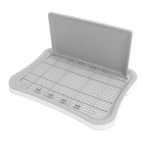 Dog Potty Tray, Pet Indoor Dog Training Toilet with Wall Column Removable Portable Puppy Mesh Training Potty for Large Small Medium Pets Dog Potty Pee Pad Holder Diaper (White)