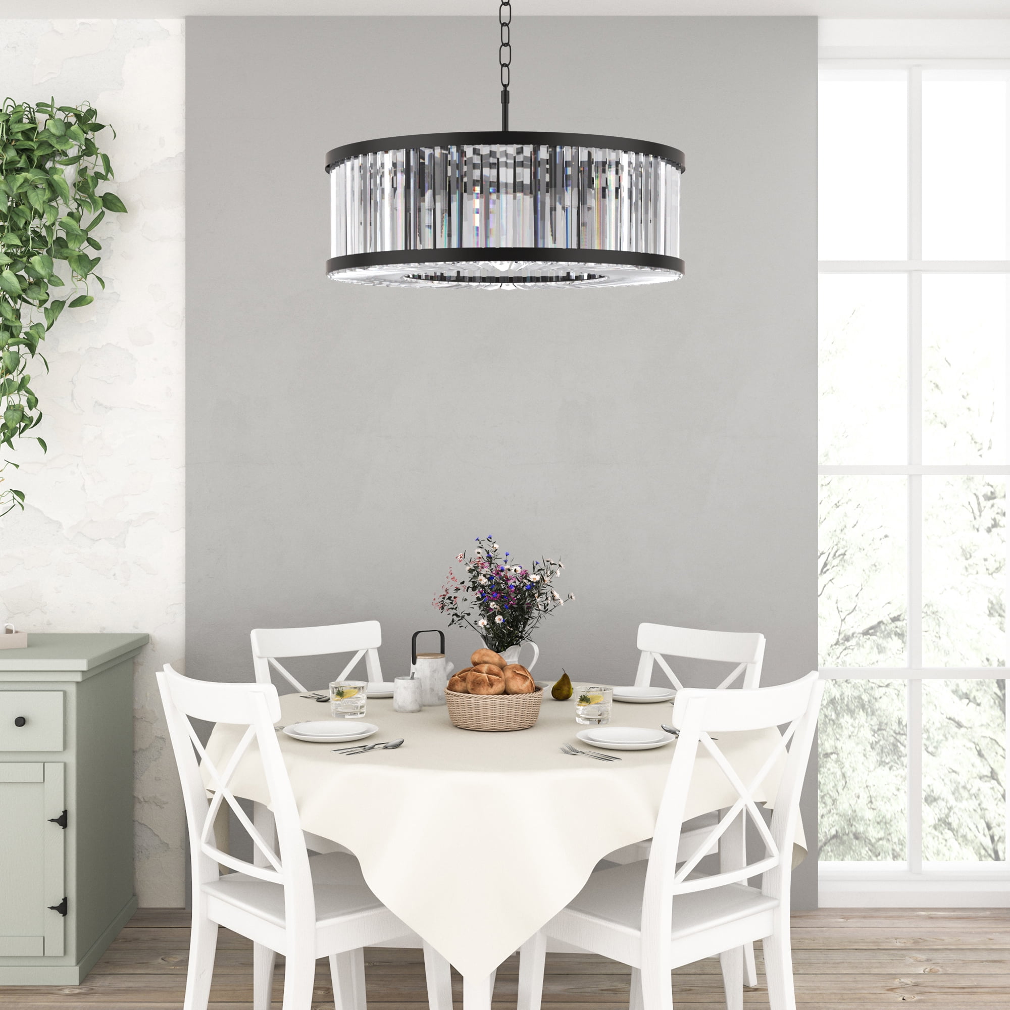 FINE MAKER Crystal Chandeliers Modern Contemporary Ceiling Lights Fixtures Pendant Lighting Dining Room Living Room Chandelier D23.6"