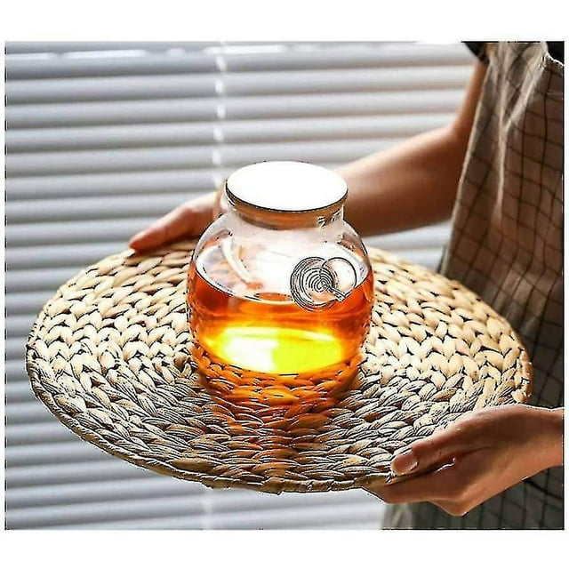 Mantel Individual redondo de cuerda de cáñamo, aislamiento tejido de paja de cáñamo, posavasos grueso, aislamiento de mesa (8 pulgadas), 2 uds. Sailing Electrónica