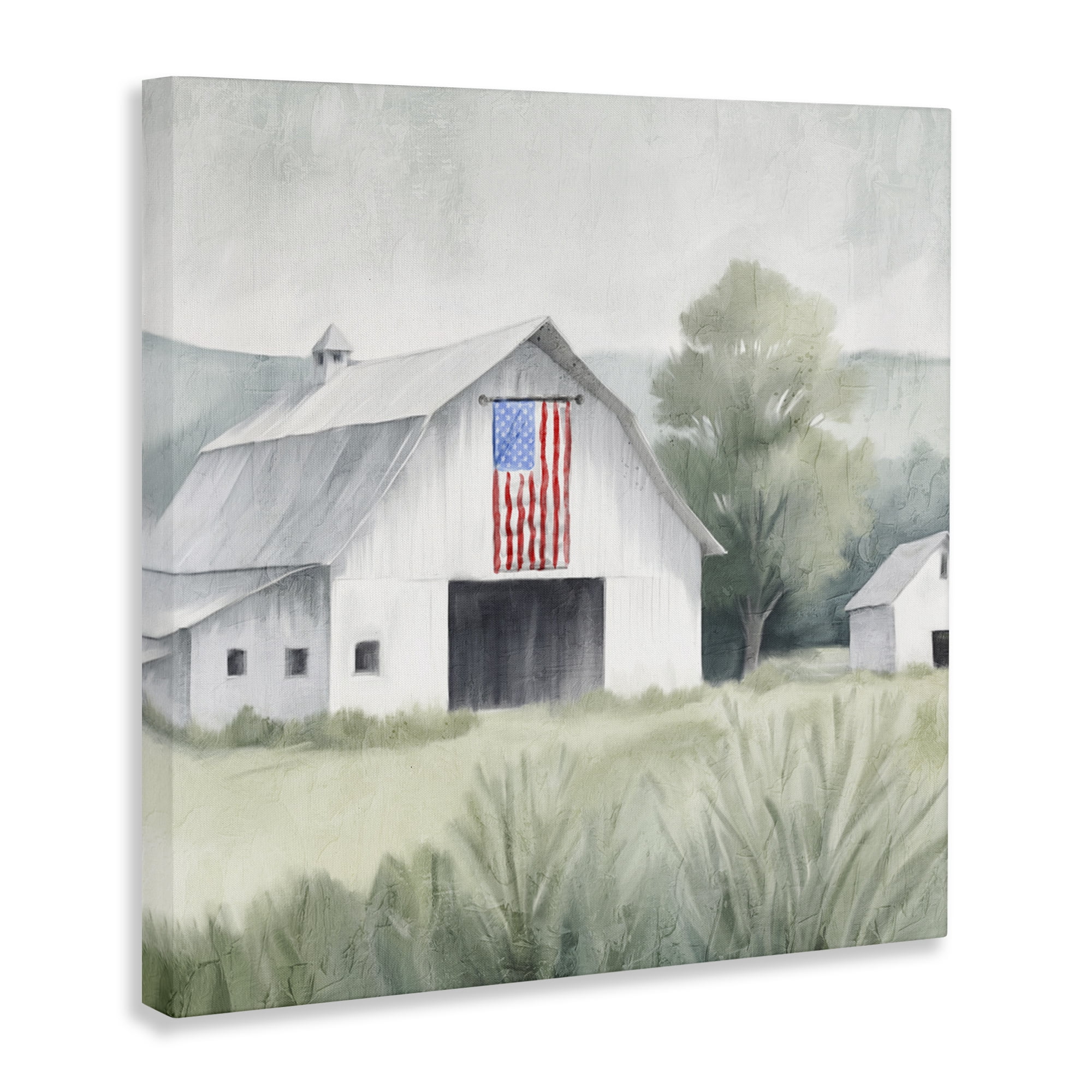 Stupell Industries Home USA Flag Barn Canvas Wall Art, design by Kim Allen