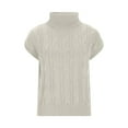 thumbnail image 4 of Ynynloco Sweater Vest Women Turtleneck Sleeveless Ribbed Knit Pullover Vest Solid Color Casual Comfy Classic Sweaters, 4 of 8