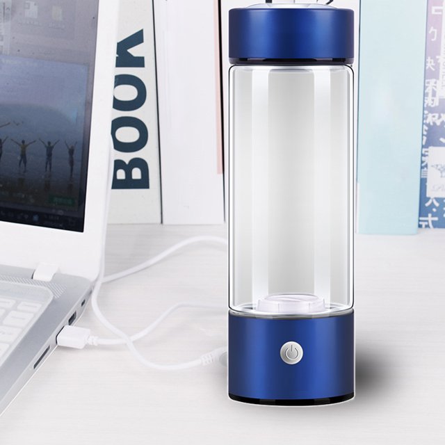 Generador de botella de agua de hidrógeno perfecl con adaptador de inhalador azul