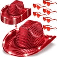 thumbnail image 1 of Set de Disfraz Sombrero Cowboy LED Zhanmai con Gafas para Mujeres y Hombres, 1 of 8
