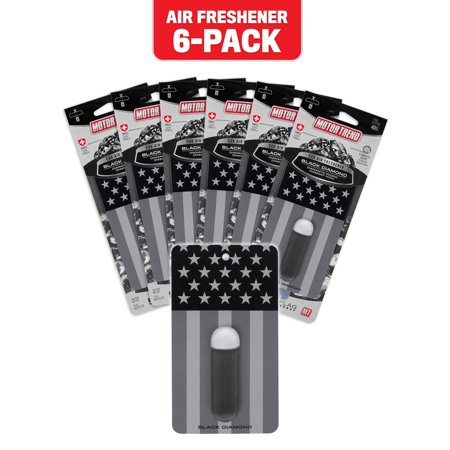 Motor Trend Black Flag Car Air Freshener  Black Diamond Scent (6-Pack) – Long Lasting Odor Eliminator with Swiss Formula  Super Strength for Auto  Truck  Van and SUV