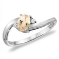 thumbnail image 1 of 14K White Gold Diamond Natural Morganite Bypass Engagement Ring Oval 6x4 mm, size 7.5, 1 of 1