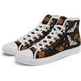 thumbnail image 2 of Womens Mens Vintage Floral High Top Canvas Sneakers Dark Style Cottagecore Lace-Up Casual Shoes Fashion Streetwear Sneakers, 2 of 6