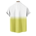 thumbnail image 6 of Tops for Men under $5 Short Sleeve Gradient Button Turndown Collar Printing Casual Shirt Blouse Yellow S, 6 of 6