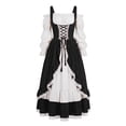 thumbnail image 6 of Smsaxvxz Halloween Costumes for Women Fashion Medieval Renaissance Costume Maxi Dress Black XL, 6 of 7