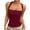 a-Red204, variant on Womens Solid Color Ribbed Knit Halter Neck Cami Top Crisscross Backless Sleeveless Slim Fit Tank Top For Daily Casual Streetwear Brown M
