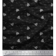 thumbnail image 1 of Soimoi Black Moss Georgette Fabric Heart & Love Text Print Fabric by Yard 42 Inch Wide, 1 of 3