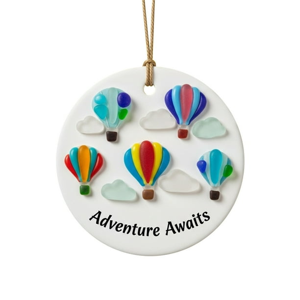 Adorno de recuerdo de la amistad de vidrio marino en forma de corazón - Decoración colgante de acrílico para árbol de Navidad, hogar, regalo