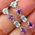 thumbnail image 4 of Amethyst - Brazil & Sky Blue Topaz 925 Sterling Silver Earrings Jewelry DGE1059_C E-1061, 4 of 5