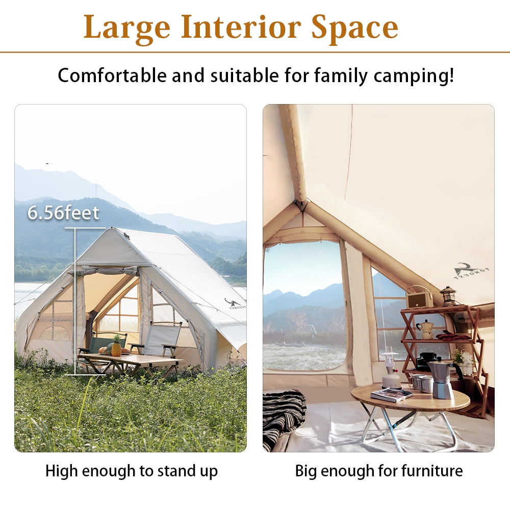tomount パップテント TOMOUNT 4 Person Inflatable Glamping Tent, Easy Setup, Rain