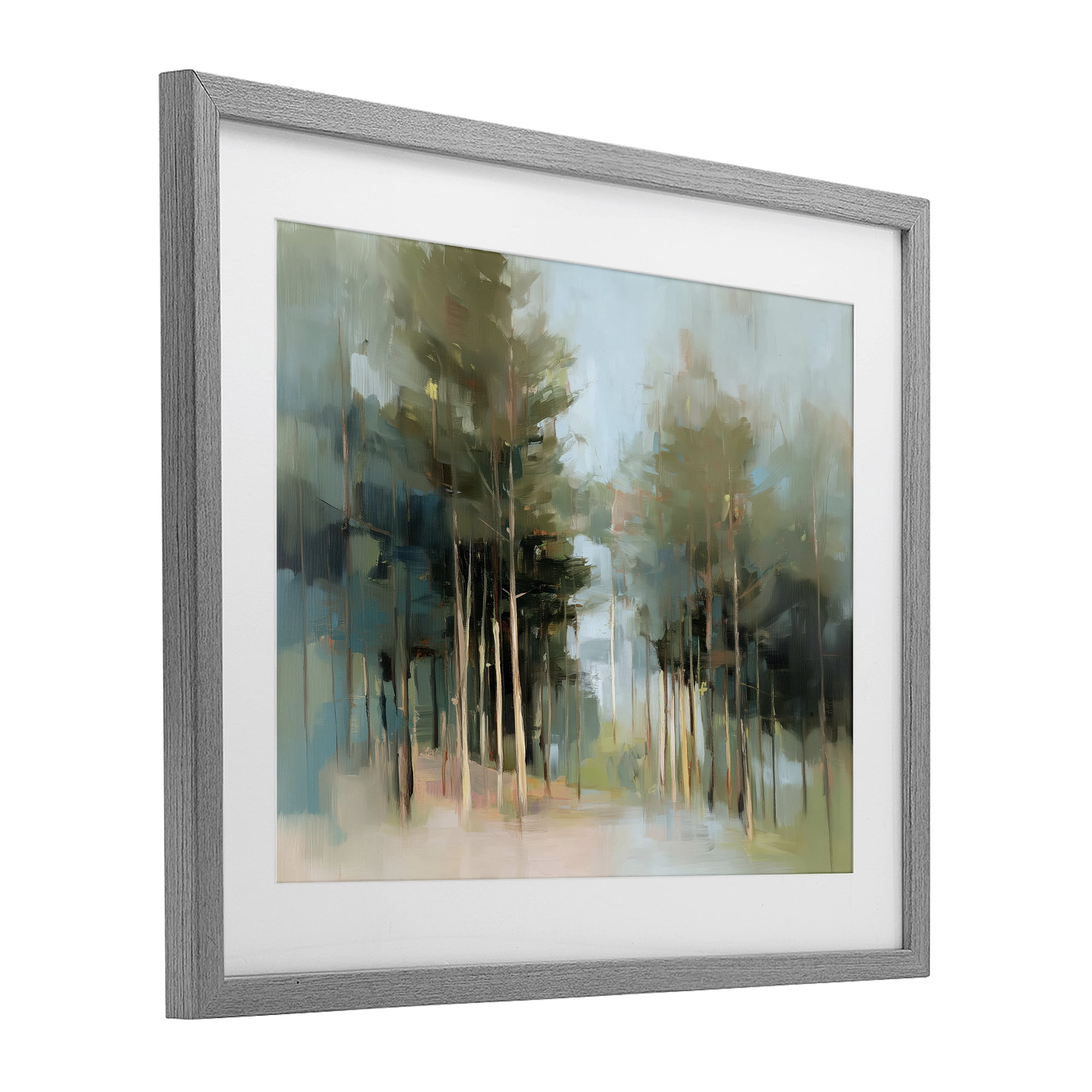 Stupell Industries The Grove Impressionist Forest Gray Framed Print Under Glass, design by Kim Curinga