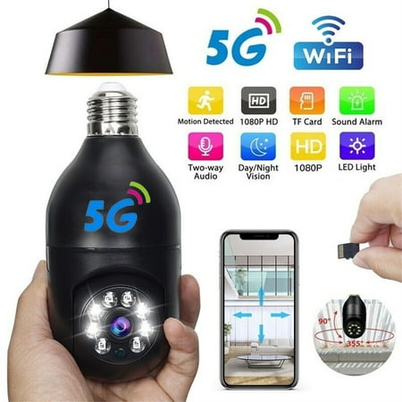 

5G Light Bulb Camera Wireless Security Home Cam Panoramic 360° Wifi Ip 1080P Hd