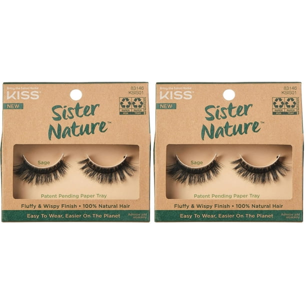 Pestañas postizas KISS Lashes Sister Nature, cabello 100% natural