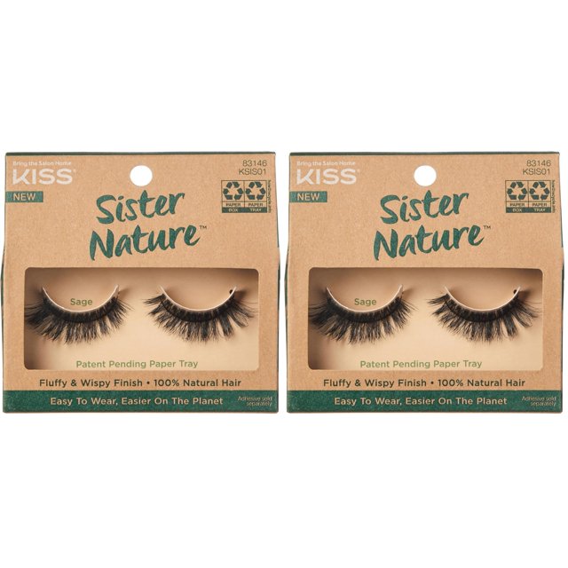 Pestañas postizas KISS Lashes Sister Nature, cabello 100% natural
