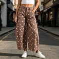 thumbnail image 2 of Avirosel Women's Polka Dot Barrel Jeans Casual High Waisted Wide Leg Cropped Denim Pants with Pockets for Fall Coffee, 2 of 9