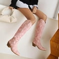thumbnail image 6 of UngA Mid Calf Boots Cowboy Boots for Women Mid Calf Fashion Cowgirl Boots Pink,8, 6 of 7